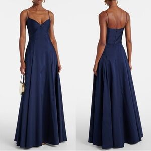 Roland Mouret Navy Blue Spaghetti Strap Maxi Dress